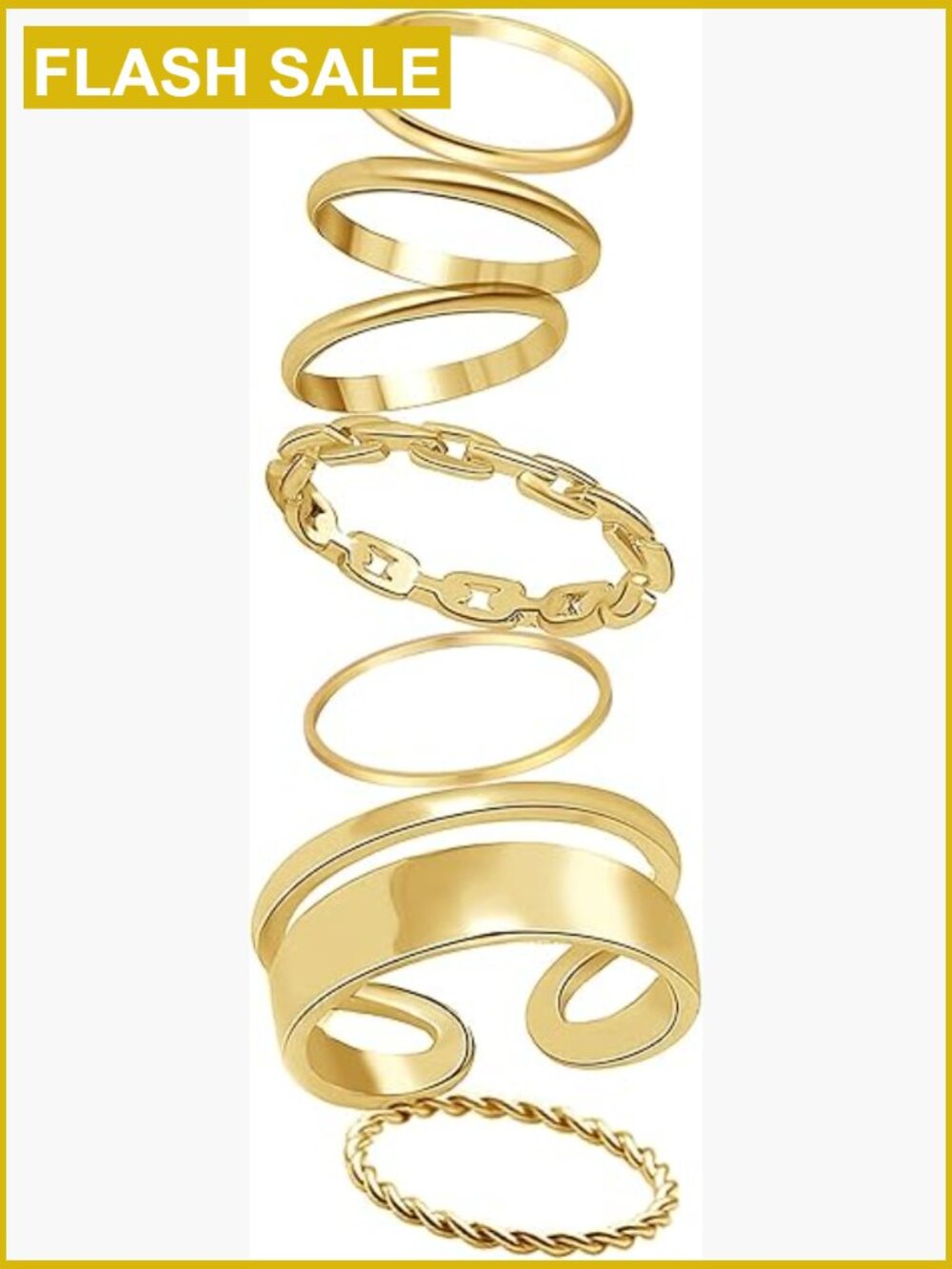 Gold Knuckle Rings Set Vintage BOHO Stacking Midi Rings Mixed Sizes
